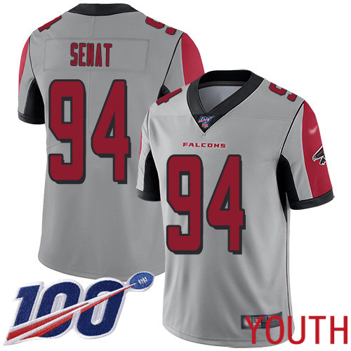 Atlanta Falcons Limited Silver Youth Deadrin Senat Jersey NFL Football #94 100th Season Inverted Legend->youth nfl jersey->Youth Jersey